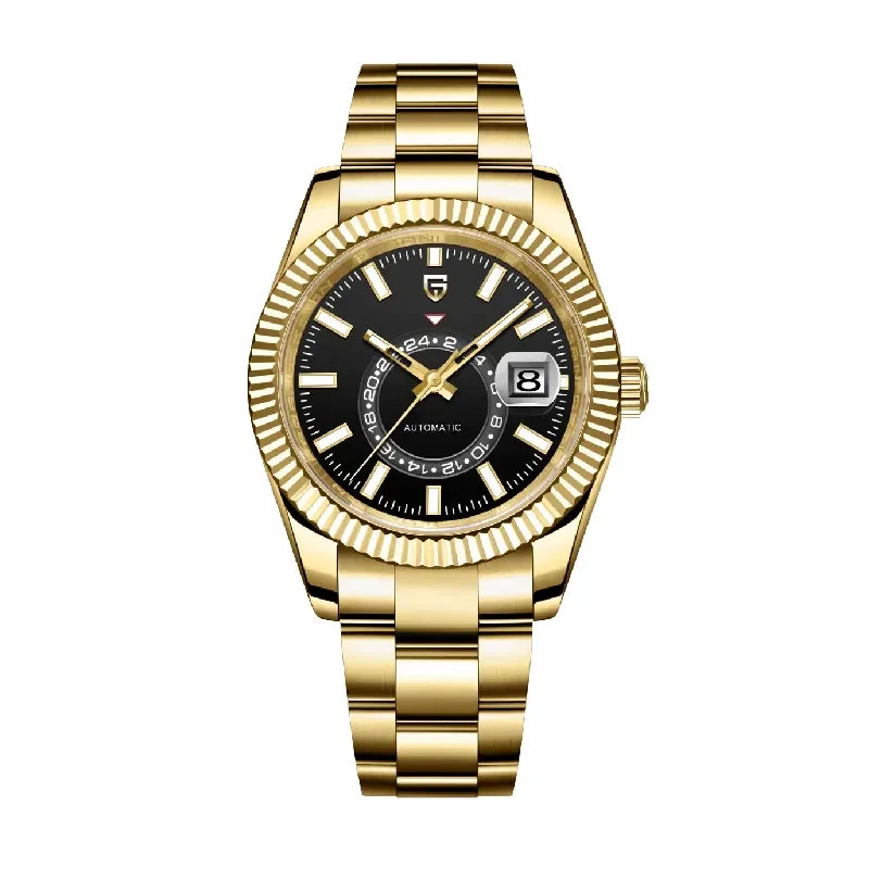 Pagani Design Sky-Dweller GMT Black Dial Men's Watch- PD-1888
